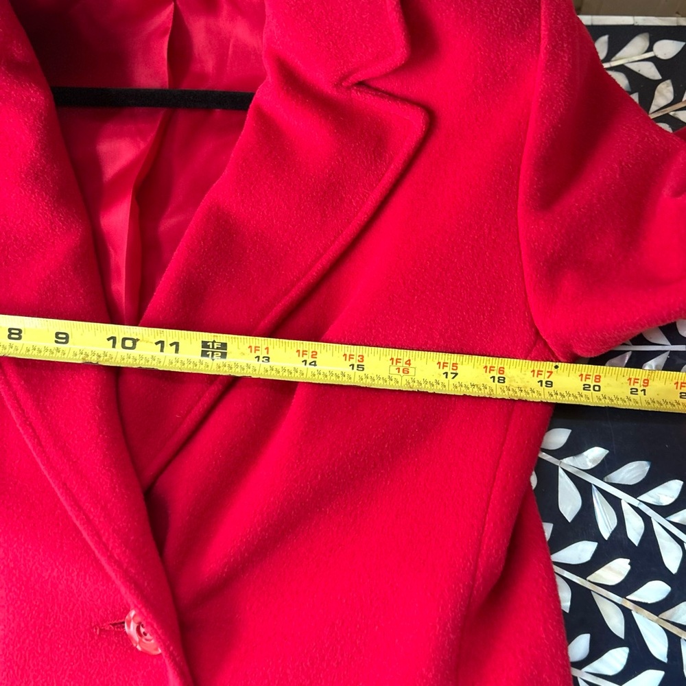 Vintage Red 100% Cashmere Long Coat Old Money Quiet Luxe Chic - Picture 6 of 7